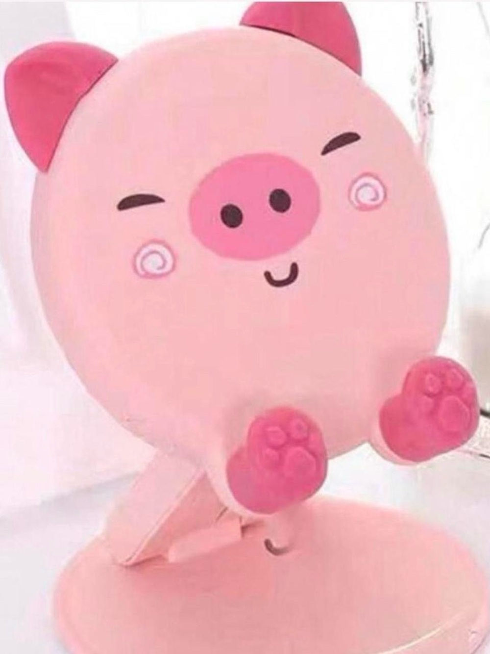 Kawaii Pig Phone Stand Cute Adjustable Pink Animal Desk Holder for Smartphone
